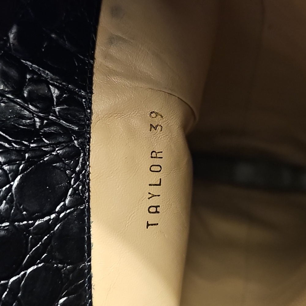ANYI LU TAYLOR Made In Italy Black Crocodile/BRN CALF handmade in Italy size 39 - Picture 11 of 13
